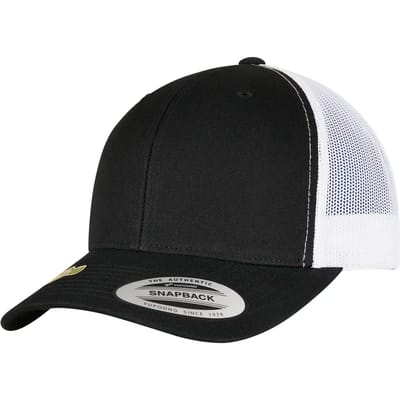 Flexfit - YP CLASSICS RECYCLED RETRO TRUCKER CAP 2TONE blk/wht one size Trucker pet - Zwart/Wit