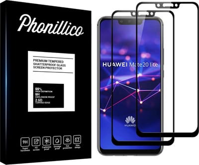 Screenprotector voor Huawei Mate 20 Lite - 2 stuks Beschermglas van glas Transparante glazen schermbeschermfolie met zwarte randen