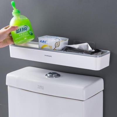 Toilet Badkamer Opbergkast Rek Muurophangend Gat Gratis Multifunctioneel Artefact Boven Toiletrek Witte Plankorganisator grijs