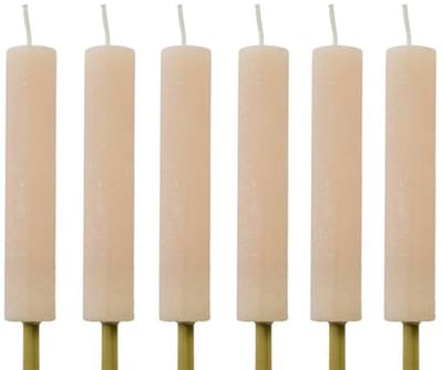 Cactula Fakkels Nude – Ø3,8x20 cm – 10 Branduren – Set van 6 – Buitenkaarsen