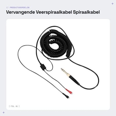 Spiraalkabel Vervangend voor HD25/560/540/480/430 - 3,5 mm/6,5 mm Stekkers - Hoge Resolutie Geluidskwaliteit - Perfect voor Hoofdtelefoons - Duurzaam en Flexibel - Hoofdtelefoonkabel