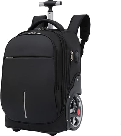 CL CHLIN® Zwart - Trolley anti diefstal Rugtas voor Tiener jongen en meisjes - ideaal voor brugklassers die zware boeken - reistas - waterdichte rugzak, schooltas - antidiefstal tas - schooltas - schoolrugzak - Tas met wielen en slot.