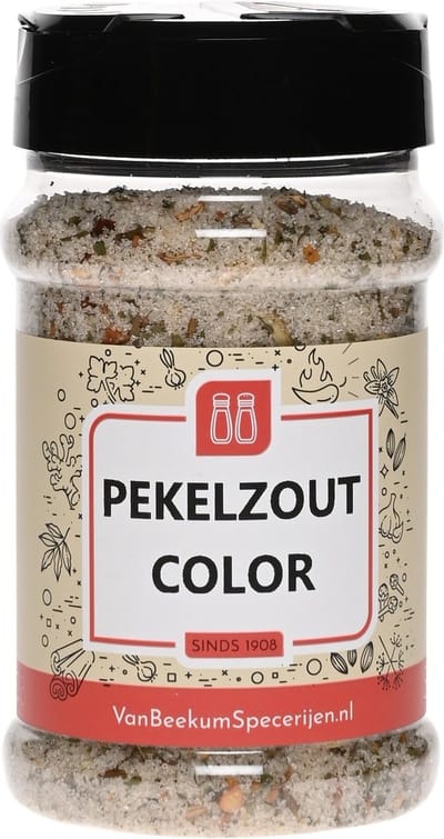 Van Beekum Specerijen - Pekelzout Color - Strooibus 250 Gram