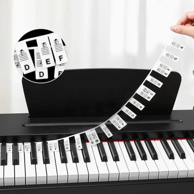 Siliconen Piano Keyboard strip - Voor 61/88 toetsen - Dit zijn géén stickers - Op Maat Te Knippen - Piano Keyboard Note Labels – Wasbaar – Piano Leren Spelen Voor Beginners & Kinderen – Makkelijk schoon te maken.