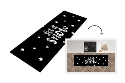 Keukenloper - Loper keuken - Kerstmis - Quotes - Let it snow - Sneeuw - Spreuken - 150x50 cm - Keukenloper vinyl