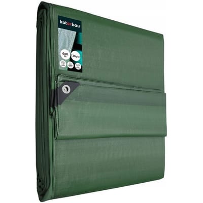 KOTARBAU® Afdekzeil - Polyethyleen - 6x8 m - Olijfgroen - 110 g/m² - Waterdicht - Zeil Afdekking - Beschermzeil voor Meubels - Afdekzeil uv-bestendig