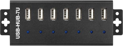 USB Hub - Poorten Uitbreider - Extra Aansluitingen - Industriële Kwaliteit Metaal - 18.5 x 13 x 4.5 cm - Zwart