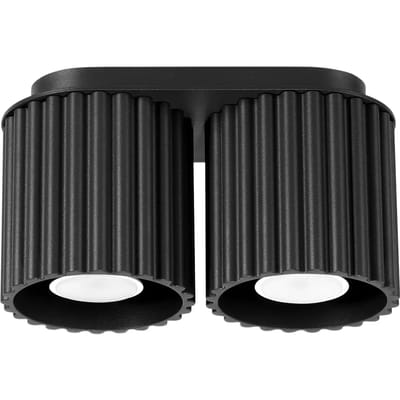 Sollux Lighting Plafondlamp Aura - GU10 - zwart - aluminium - 21x10x12cm