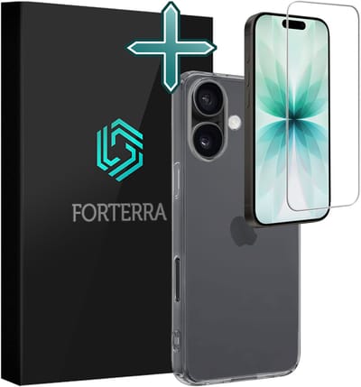 Hoesje Met Screenprotector - Geschikt voor Apple iPhone 17 - Sterk & Shockproof - Telefoon Hoes - Back Cover - Siliconen Case - Transparant