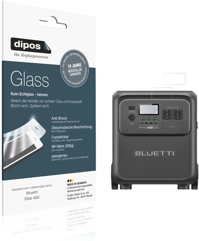dipos – 2x Pantserfolie geschikt voor Bluetti Elite 400 | 9H Screenprotector