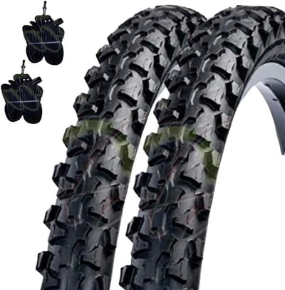 Fietsbanden met binnenband - Set van twee - Mountainbiken - Butyl binnenbanden - 26 x 190 - Zwart