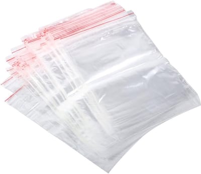 Zipped bags van 100 stuks, plastic zakken 13 x 19 cm, voedselveilig, herbruikbaar en stevig