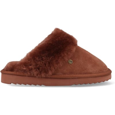 Warmbat Flurry Women Suede Dames Sloffen - Rood/Bruin - Maat 36