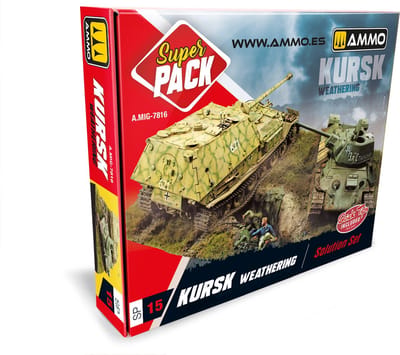 AMMO by Mig Jimenez Modelbouwdecoratie - MIG 7816 Super Pack - Kursk WWII Verwering voor Modelbouw - Solution Set Effecten set
