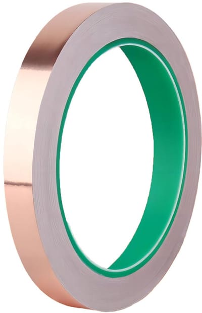 1 rol dubbelzijdige geleidende tape koperfolietape voor kunst en handwerk EMI-afscherming elektrische reparatie (10 mm x 20 m) - Afplakband.