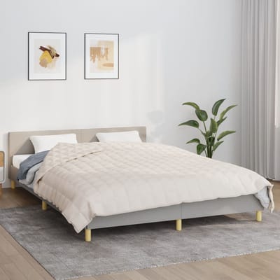 vidaXL - Verzwaringsdeken - 220x240 - cm - 15 - kg - stof - lichtcrèmekleurig