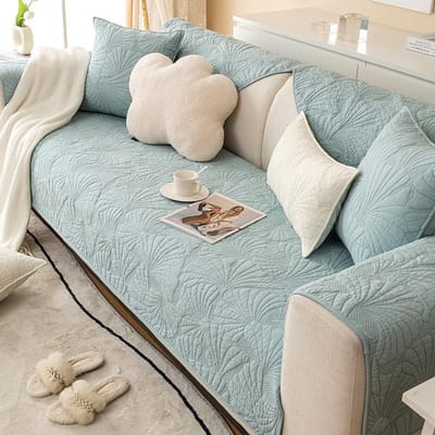 Volledig katoenen bankkussen Vier seizoenen Universele antislipmat Nordic Eenvoudige moderne lederen bankhoes Effen kleur zitkussenhoes doek 70*70cm