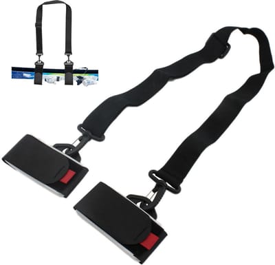 Skiband Draagband Ski’s - Verstelbare Ski Draaggordel Met Schouderband - Ski Strap Voor Ski’s En Skistokken - Ski Houder Accessoire - Zwart - BPK