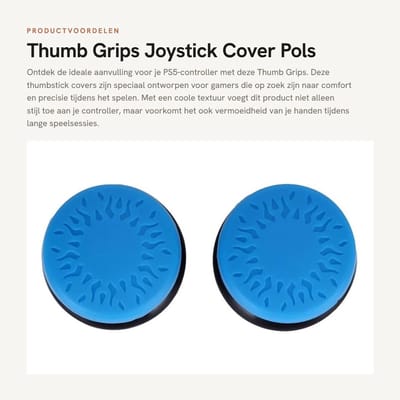 Dailygoods- Thumb Grips - 2 Stuks - Zachte Siliconen Grip - PS5 Controller - Antislip - Schokbestendig - Comfortabele Bediening - Joystick Grips