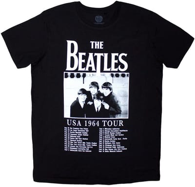 The Beatles - Tour '64 Dates Heren T-shirt - S - Zwart