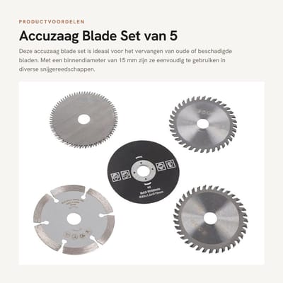 Solidchoice- Accuzaagblad 85mm Binnendiameter 15mm - 5 Stuks - Hardmetalen Zaagbladen - Snijgereedschap - Professionele Installatie Aanbevolen - Uitstekende Prestaties - Zaagblad