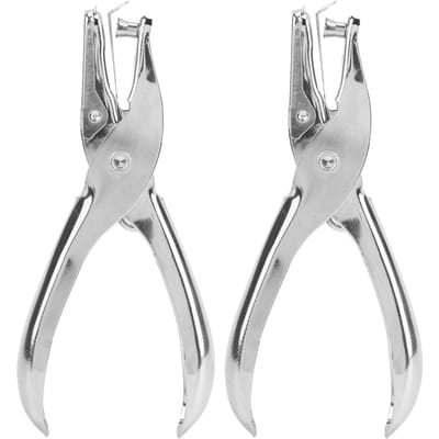 2 Pièces Perforatrice à Trou Unique Acier 45 Portable Vêtement Étiquette Papier Perforatrice Pince 6mm Diamètre white