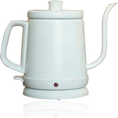 Waterkoker Roestvrij Staal - Theepot Koffiepot - Koffie Thee Zetten - Giet Over Tuit - 08 Liter - Wit