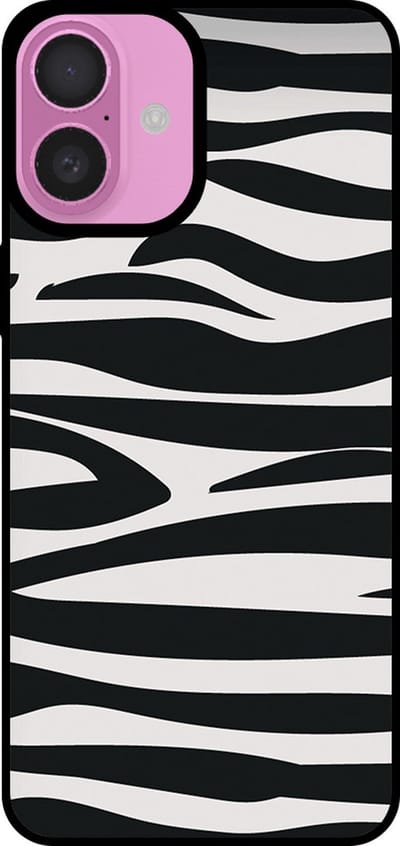 Smartphonica Telefoonhoesje Geschikt voor iPhone 16 Plus met zebra opdruk - TPU backcover case zebra design - Zwart Wit geschikt voor iPhone 16 Plus