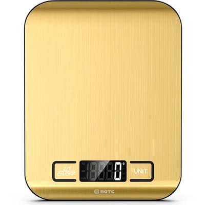 BOTC Digitale Precisie Keukenweegschaal - Keukenweegschaal Digitaal - Weegschaal Keuken - 1g tot 10kg - Goud