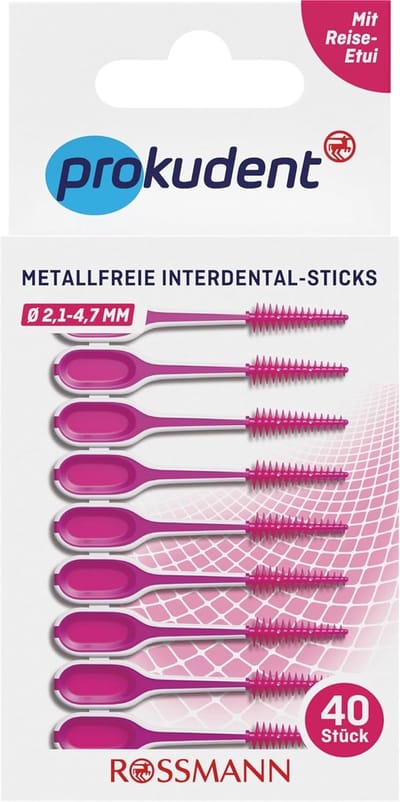 Interdentale sticks - Tandenstokers - Mondhygiëne - Metaalvrij - 40 stuks - Roze