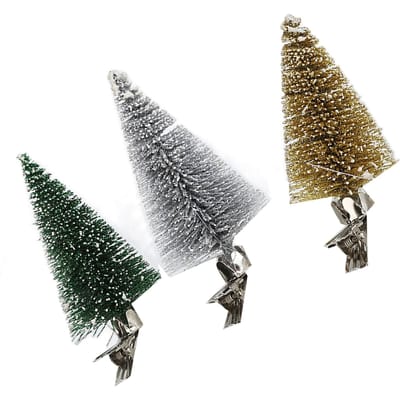 Lot de 3 pinces décoratives pour sapin de Noël, sapin de Noël exquis et éclatant avec clip pour décoration de Noël