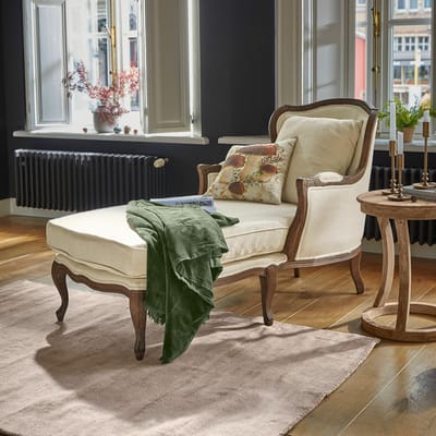 LOBERON Chaise longue Muel crème/bruin