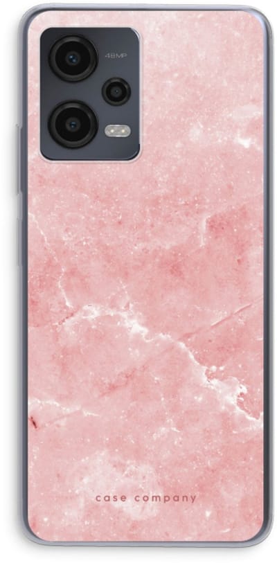 Case Company® - Hoesje geschikt voor Xiaomi Redmi Note 12 hoesje - Roze marmer - Soft Cover Telefoonhoesje - Bescherming aan alle Kanten en Schermrand