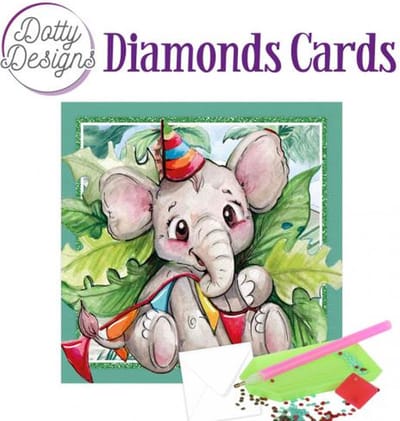Diamond Painting Dotty Design Diamonds Cards | Elephant Party