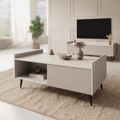 Meubella - Asty - Salontafel - Beige - 100 cm