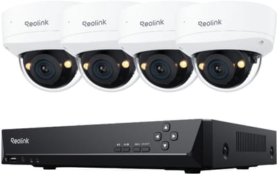 Reolink RLK8-1200V4 - 12MP 8CH PoE-beveiligingssysteem - 4 Koepelcamera's - IK10 Vandalbestendig - 145° Groothoek - Spotlicht Kleuren Nachtzicht - 2TB HDD 24/7 Opname - Slimme AI-detectie - Tweewegs Audio