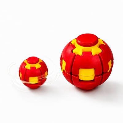 ECTEATOY® Stressbal - 3D-geprinte Fidget Spinner Ball - Druk en draai fidget spinner - Mechanisch bureau-speeltje - Verlicht stress en angst - Rood