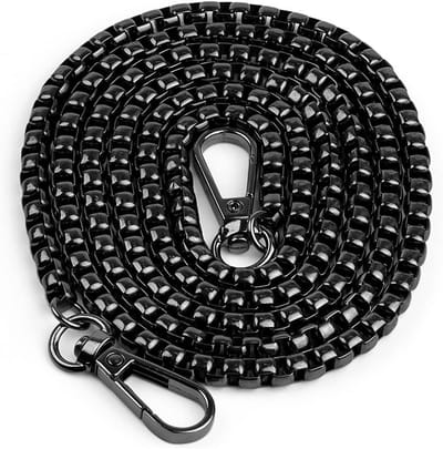 Verstelbare Schouderriem voor Handtassen, Zwart, 1.2 m Lange Handtas Ketting, Draagbare Tasriem met Drukknop, Geschikt voor Diverse Handtassen en Schoudertassen