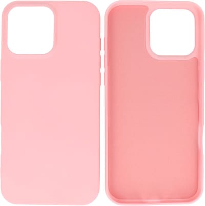 Hoesje Geschikt voor iPhone 16 Pro - Fashion Telefoonhoesje Backcover - Siliconen Hoesje - Roze