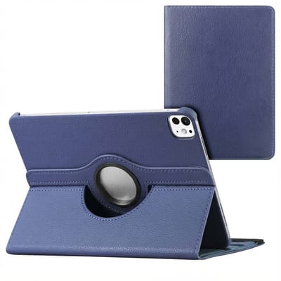 imoshion Tablet Hoes - Geschikt voor Apple iPad 11 2025 A16 / iPad 10e generatie (2022) 10.9 inch - 360° Draaibare Bookcase - Donkerblauw