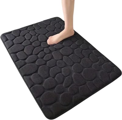 Bovista Sneldrogende Badmat - Douchemat - Antislip - Wc Mat - Toiletmat - Badkamermat - Zwart S