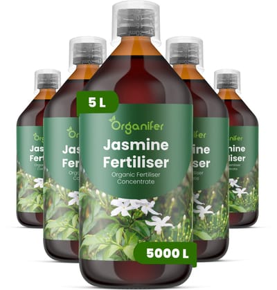 Vloeibare Meststof Voor Jasmine 5X1 L Voor 5000 L - Npk 2-1-8 - Overvloedige - Geurende Bloei Bij Alle - Jasmijnsoorten - Rankgroei - Vertakking - Structurele Stabiliteit - Glanzend Blad - Intense Kleur - Siergroei - Organifer