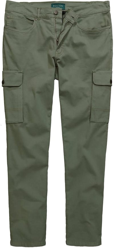 Boston Park - Heren - Cargobroek keperstof Straight Fit - Bamboe - Maat 70