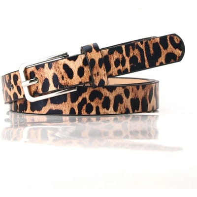Ceinture pour femme Personnalisée Ceinture à imprimé léopard Tendance Mode Polyvalente Pantalon Ceinture à motif zèbre Vêtement Ceinture décorative A multicolore