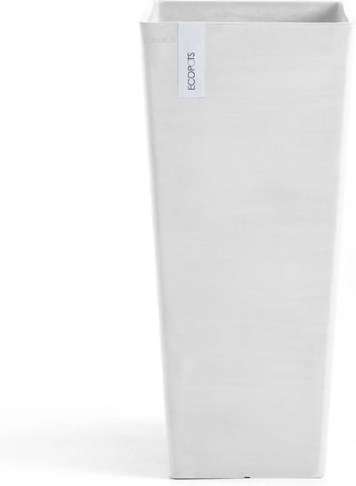 Ecopots Rotterdam High 70 - Pure White - 32,7 x H70,5 cm - Vierkante witte bloempot / plantenbak