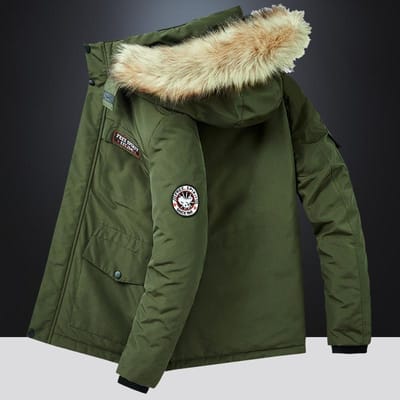 Nieuwe Winter Heren Outdoor Casual Capuchon Bontkraag Verdikte Warme Kleding Heren Grote Maat Camouflage Kleding 5XL