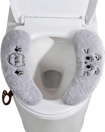 Toiletbril Hoes - Verwarmend Kussen - Winter Comfort - Huidvriendelijk Ontwerp - 35x10 cm - Grijs