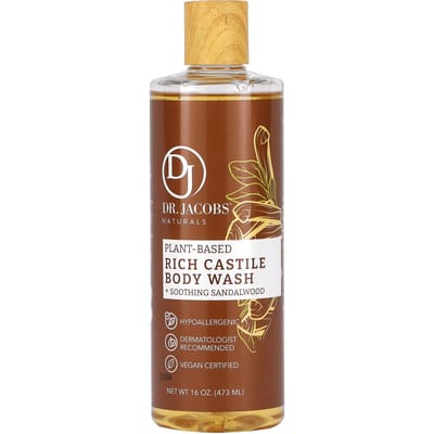 Dr. Jacobs Naturals, Gel douche riche en plantes de Castille, Bois de santal apaisant, 473 ml (473ml) brown