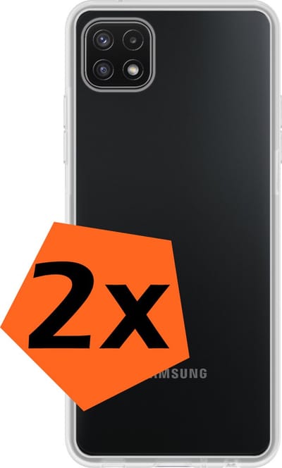 Hoes - 2 Stuks - Geschikt voor Samsung Galaxy M22 - Sterk & Shockproof - Case Siliconen - Back Cover - Telefoon Hoes - Transparant