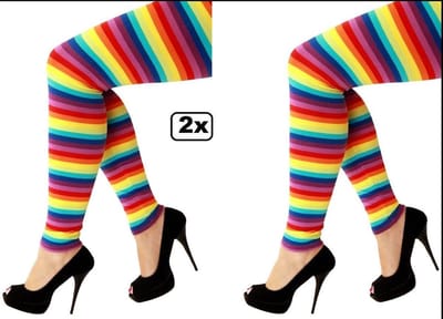 2x Legging Regenboog mt.M/L